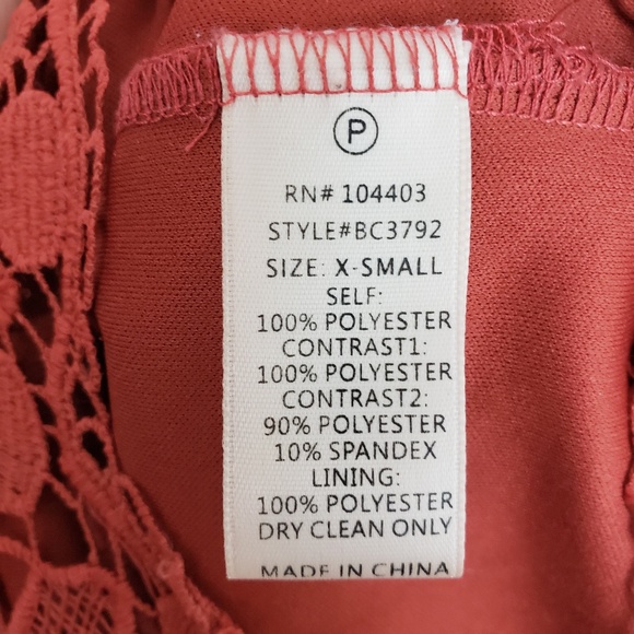 JOA Orange Floral Dress Lace Zip Up - Picture 6 of 8